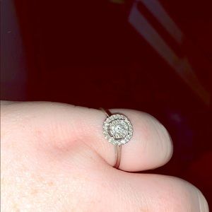 14k white gold diamond ring. Size 10